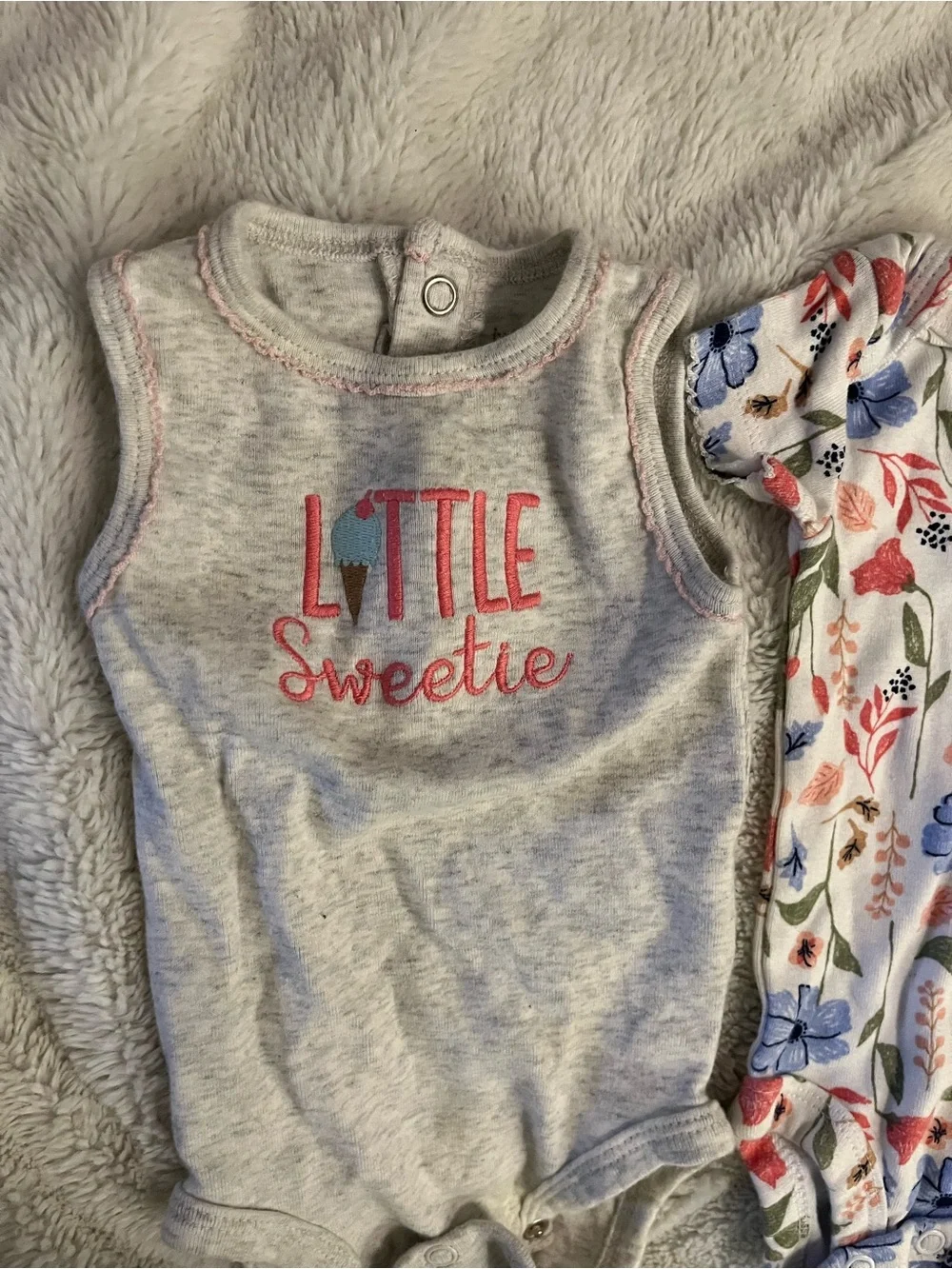 Carter's 3-Pack Sleeveless Bodysuits - Gray, Floral, Yellow